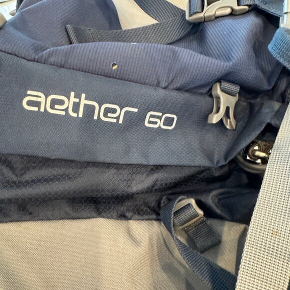 Osprey Aether 60 Men's Backpack - Blue and Gray - Picture 4 of 6